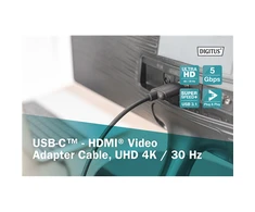 Digitus | USB Type-C to HDMI Adapteris | DA-70821 | Juodas | USB Type-C | 1.8 m