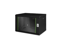 Digitus | Wall Mounting Cabinet | DN-19 07-U-SW | IP protection class: IP20; Front door: Glass door, single opening; Cabinet type: Wall mounting cabinet; Equipment mounting depth min.-max.: 305-370 mm; Load capacity: 100 kg; Dimensions 420 x 600 x 450 mm, | Juodas