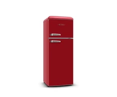ETA | Šaldytuvas | ETA253490030E Storio retro | Energy efficiency class E | Free standing | Double Door | Height 148.2 cm | Šaldytuvas net capacity 170 L | Šaldiklis net capacity 45 L | 44 dB | Raudona