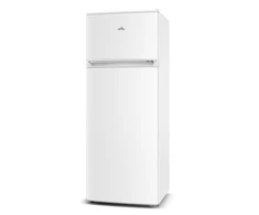 ETA | Šaldytuvas | ETA254690000E | Energy efficiency class E | Free standing | Double Door | Height 142.6 cm | Šaldytuvas net capacity 169 L | Šaldiklis net capacity 37 L | 40 dB | Baltas