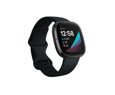 Išmanusis laikrodis Fitbit Sense Smart watch, GPS (satellite), AMOLED, Jutiklinis ekranas, Heart rate monitorius, Activity monitoring 24/7, Atsparus vandeniui, Bluetooth, Wi-Fi, Carbon/Graphite Stainless Steel