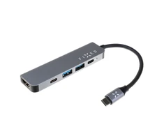 Fixed Fiksuotas | 5 prievadų USB-C mini šakotuvas nešiojamiesiems kompiuteriams ir planšetiniams kompiuteriams | FIXHU-MN-GR