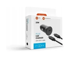 Fixed USB-C Car Charger 20W+ USB-C/USB-C Cable | FIXCC20N-CC-BK