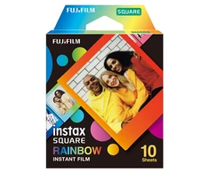 Fujifilm | Instax Square Rainbow (10) Momentinis filmas | 72 x 86 mm | 2,4 x 2,4 colio vaizdo sritis; 3,4 x 2,8 colio spausdinimo dydis | Kiekis 10