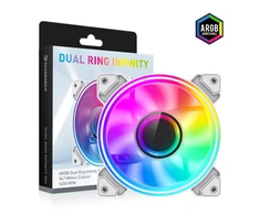 Gamemax Case Fan | DUAL RING INFINITY WH | Baltas