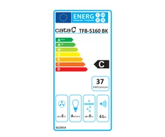 CATA | Hood | TFB-5160 BK | Telescopic | Energy efficiency class C | Plotis 59.5 cm | 300 m³/h | Mechanical control | LED | Juodas