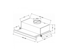 Gartraukis Eleyus Hood TLS L 14 200 60 WH+WH (Storm G 960 LED SMD 60 WH) Telescopic, Energy efficiency class D, Plotis 60 cm, 566 m³/h, Mechanical control, LED, Baltas/Baltas glass