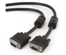 „Gembird CC-PPVGA-10M-B Premium VGA HD15M/HD15M“ dvigubai ekranuotas su 2 ferito šerdimis, 10M | Cablexpert