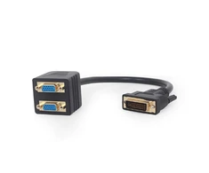 „Gembird“ DVI skirstytuvas su 2 VGA jungtimis, perjungiančiomis DVI į VGA, 0,3 m