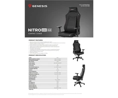 Genesis Gaming Chair Nitro 890 G2 Atlošo apmušalų medžiaga: Eko oda, Sėdynės apmušalų medžiaga: Eko oda, Pagrindo medžiaga: Metalas, Ratukų medžiaga: Nailonas su CareGlide danga | Juodas/Raudona