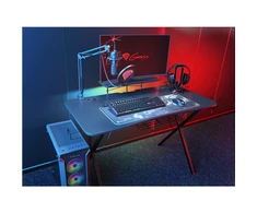 Ausinių stovas su pelės laido laikikliu Genesis Vanad 500 RGB, su pašvietimu, su USB šakotuvu, Juodas