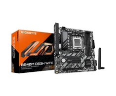 Pagrindinė plokštė „Gigabyte B840M DS3H WIFI6“ (1.1 rev.) | Procesorių šeima AMD | Procesoriaus lizdas AM5 | DDR5 | Palaikomos kietojo disko sąsajos SATA, M.2 | SATA jungčių skaičius 4