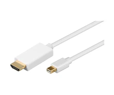 Goobay 52861 Mini DisplayPort/HDMI adapterio laidas 1.2, paauksuotas, 2 m, baltas
