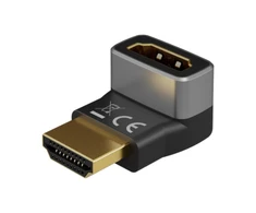 Goobay HDMI Angled Adapteris 90° Vertical, 8K at 60 Hz, Gold-Plated, Juodas/Sidabrinis | 72009