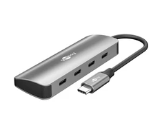 „Goobay Slim“ 4 prievadų USB šakotuvas, USB-C į USB-C, 10 Gbit/s, Pilkas | 76565