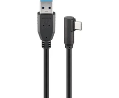 Goobay Cable, 90° 66502 Juodas, USB-C Male, USA 3.0 Male (Type A)