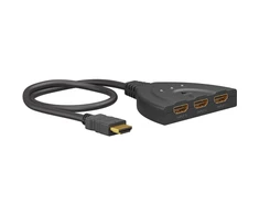 Goobay | HDMI jungiklis 3 į 1 (4K @ 30 Hz) | 58487 | Juodas | HDMI moteriškas | 3 HDMI lizdas | 0,58 m