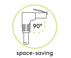 Goobay | Komutacinis kabelis | 51515 | RJ-45 | RJ-45 90°
