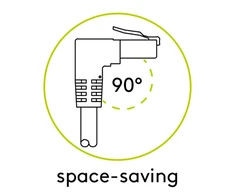 Goobay | Komutacinis kabelis | 51516 | RJ-45 90° | RJ-45