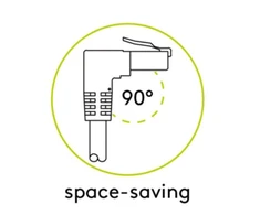 Goobay | Komutacinis kabelis | 51530 | RJ-45 | RJ-45 90°