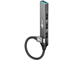 Goobay Slim 4 prievadų USB šakotuvas, USB-C į USB-A, 5 Gbit/s | 74457