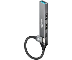 Goobay Slim 4 prievadų USB šakotuvas, USB-C į USB-C/USB-A, 5 Gbit/s | 74459
