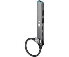 Goobay Slim 5 prievadų USB šakotuvas, USB-C į USB-C/USB-A, 5 Gbit/s | 74460