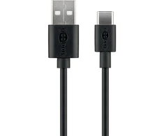 „Goobay“ | USB-C įkrovimo ir sinchronizavimo laidas (USB-A > USB-C) | 38675 | RJ-45 | RJ-45 90° | Juodas