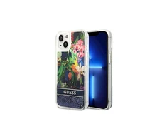 Dėklas GUESS Hardcase Flower Liquid Glitter GUHCP14MLFLSB galinis dangtelis, Apple, iPhone 14 Plus, Mėlyna, 6,7 "