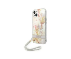 Dėklas GUESS kietas gėlių dirželis GUOHCP14MHFLSU galinis dangtelis, Apple, iPhone 14 Plus, Violetinė, 6,7 "