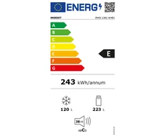 INDESIT Šaldytuvas | INKS 1361 W4E1 | Energy efficiency class E | Free standing | Combi | Height 185.2 cm | Šaldytuvas net capacity 223 L | Šaldiklis net capacity 120 L | 38 dB | Baltas