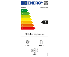 INDESIT Šaldytuvas | INKS 1401 W4E | Energy efficiency class E | Free standing | Combi | Height 202.5 cm | Šaldytuvas net capacity 266 L | Šaldiklis net capacity 120 L | 38 dB | Baltas