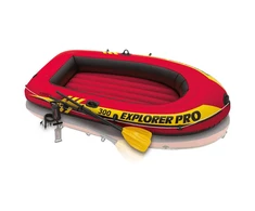 Oars Intex Explorer Pro 300 komplektas pripučiama valtis su irklais ir siurbliu Raudona/Geltona