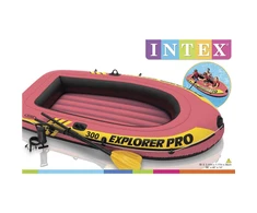Oars Intex Explorer Pro 300 komplektas pripučiama valtis su irklais ir siurbliu Raudona/Geltona