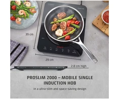 Caso Mobile Single Hob | ProSlim 2000 | Induction | Number of burners/cooking zones 1 | Touch | Timer | Juodas