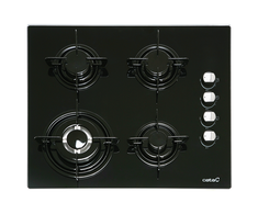 Kaitlentė CATA | Hob | CI 631 A/A 08041412 | Gas on glass | Number of burners/cooking zones 4 | Rotary knobs | Juodas