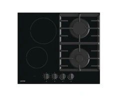 Gorenje | Kaitlentė | GCE691BSC | Dujos ant stiklo + vitrokeramika | Degiklių / virimo zonų skaičius 4 | Sukamosios rankenėlės | Juodas