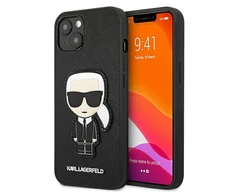 Dėklas Karl Lagerfeld Hardcase Saffiano Ikonik Karl`s Patch KLHCP13SOKPK galinis dangtelis, Apple, iPhone 13 mini, TPU, Juodas, 5,4 "