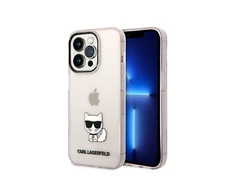 Dėklas Karl Lagerfeld Hardcase Choupette Body KLHCP14XCTTRI galinis dangtelis, Apple, iPhone 14 Pro Max, TPU, Rožinė skaidrus, 6,7 "