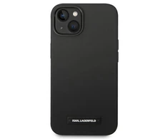 Dėklas Karl Lagerfeld Hardcase Plaque Magsafe KLHMP14MSLMP1K galinis dangtelis, Apple, iPhone 14 Plus, silikonas, Juodas, 6,7 "