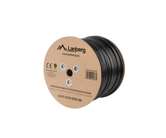 Lanberg | Cable Cat.5E UTP 305M Solid Outdoor CU Juodas Fluke Passed | LCU5-21CU-0305-BK