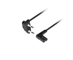 EURO power cable (radio) CEE 7/16 to IEC 320 C7 3 m angled VDE juodas Lanberg