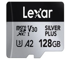 Atminties kortelė Lexar Sidabrinis PLUS | 128 GB | Micro SDXC | Flash atminties klasė 10