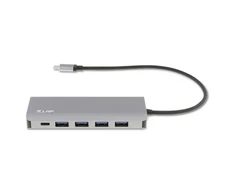 LMP USB-C Hub USB 3.0 (3.1 Gen 1) jungtys 4 kiekis, Aliuminio, USB 3.0 (3.1 Gen 1) Type-C jungtys 3 kiekis, Kosminė pilka