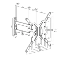 Logilink BP0016 televizorius Sieninis laikiklis, 23"-55", pakreipimas +15°-15°,pasukamas +-90°, 395mm | Logilink