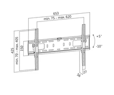 Laikiklis Logilink BP0018 TV Wall mount, 37"-70", tilt+5°-10°, 56mm | Logilink