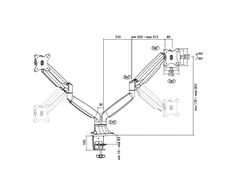 Laikiklis Logilink BP0043 Dual Monitorius Desk mount, 13"-32",gas spring, aluminum | Logilink