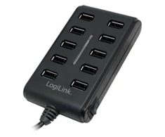 LOGILINK UA0125 LOGILINK – 10 prievadų USB2.0 šakotuvas su jungikliu ON / OFF