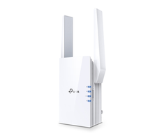 Maršrutizatorius TP-LINK | AX3000 Mesh WiFi 6 stiprintuvas | RE705X | 802.11ax | „Mesh“ palaikymas: taip | 2402+574 Mbit/s | Ethernet LAN (RJ-45) jungtys: 1 | Nėra mobiliojo plačiajuosčio ryšio | MU-MiMO: ne | Antenos tipas: 2x išorinės