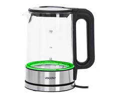 Mesko | Virdulys | MS 1301b | Electric | 1850 W | 1.7 L | Glass | 360° rotational base | Juodas